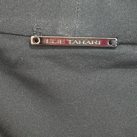 NWT Elie Tahari Silk Georgette Halter Top Medium Cowl Neck Navy Blue Chic - Picture 9 of 12